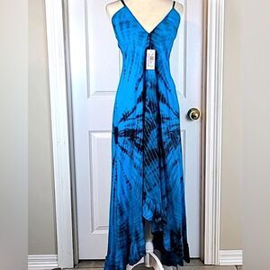 Blue Tie-Dye Maxi Dress